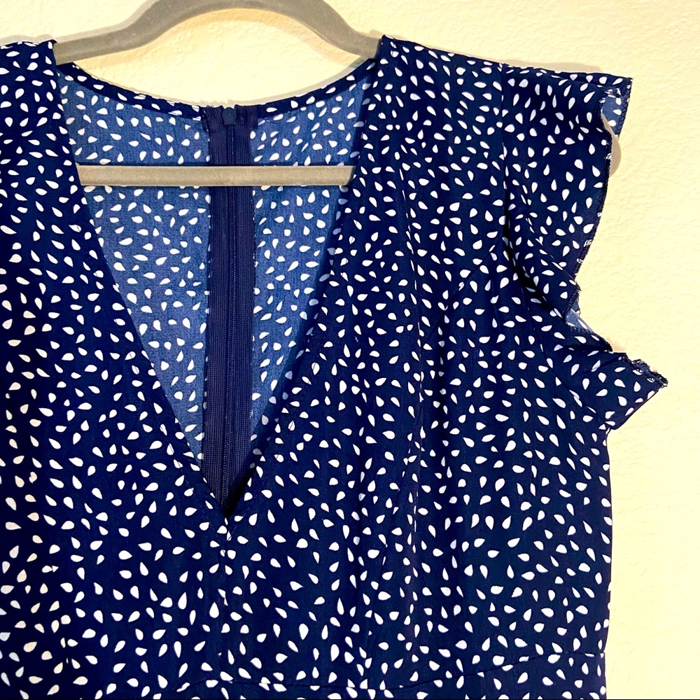 Navy dress with white drops